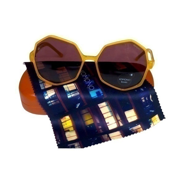Komono Sunglasses Oversized Gold NEW Bonnie geometric - Picture 3 of 10